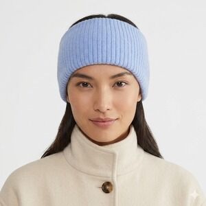 Wilfred Aritzia Wool Ribbed Headband Light Blue OS Winter Cozy Minimalist